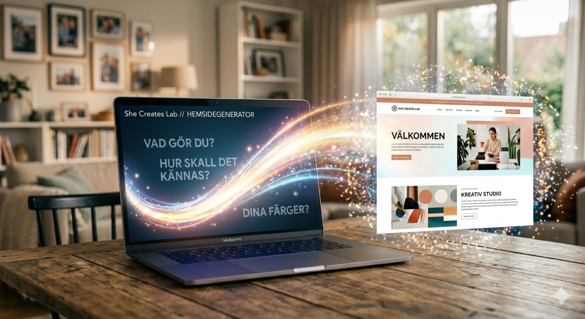 She Creates Lab, från några ord till en färdig sida